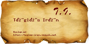 Téglás Irén névjegykártya